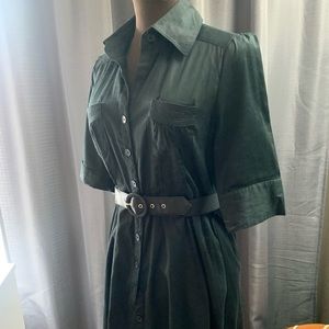 Black shirt dress with belt